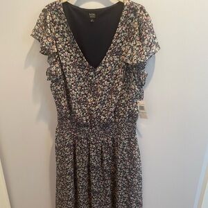BNWT Blue Floral Dress Sz 1X Knee Length